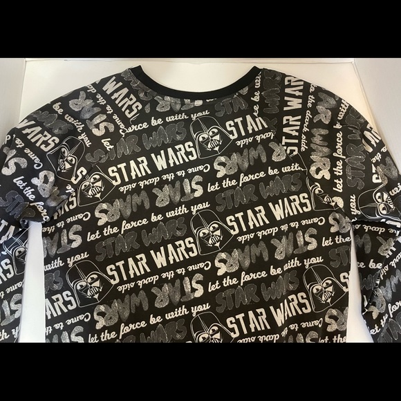 Star Wars Junior Size Medium 7/9 Pull Over Sweatshirt Darth Vader Wording - Picture 12 of 14